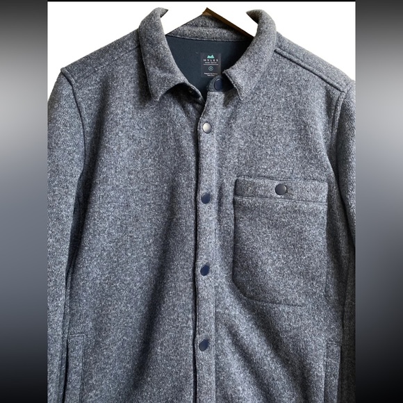 Myles Apparel Men's Farallon Fleece Button Down Jacket Shacket Sz Small Blue - Picture 2 of 8